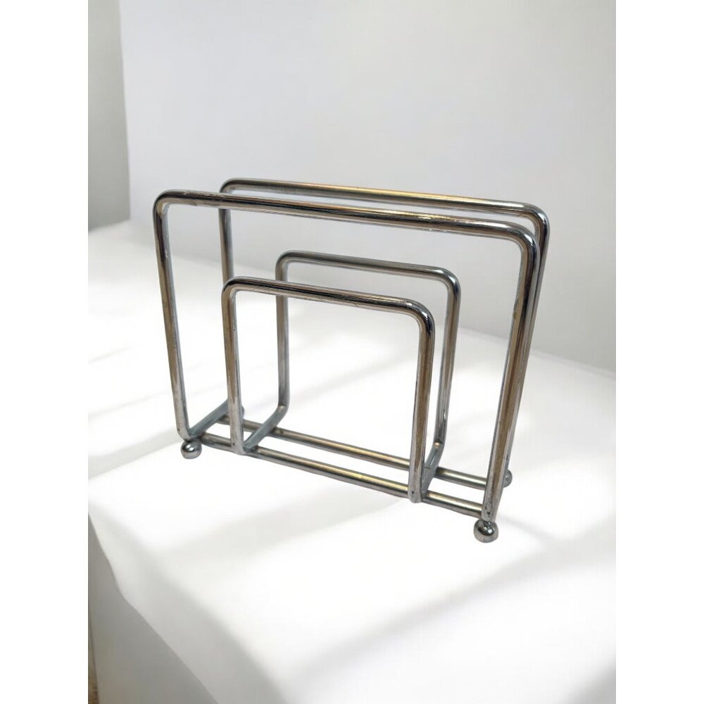 Contemporary 2000's Modernist Minimalist Rectangle Stainless Steel Napkin Holder